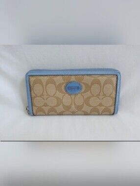 Coach Peyton Signature Accordion Zip Around Wallet